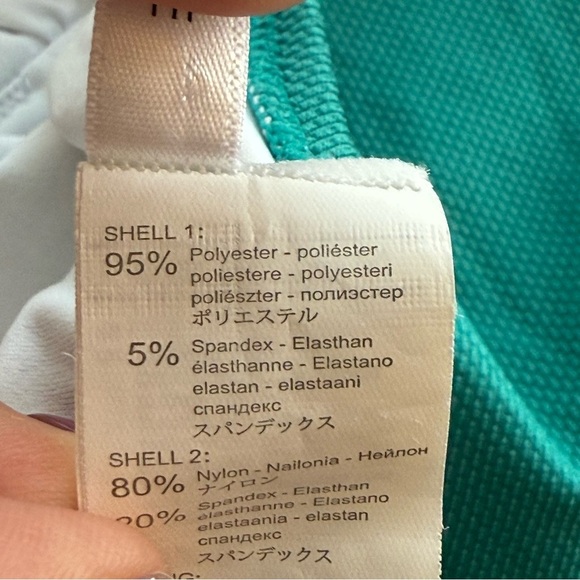 Cupshe Aqua Textured and Striped Halter Tummy Control One Piece Swimsuit Large - Picture 12 of 13